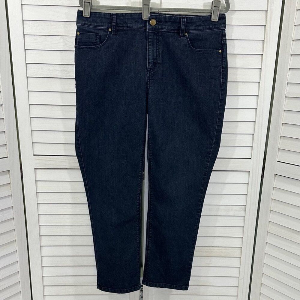 Chico's Platinum Ankle Jeans Size 1.5 (10) Dark Wash - Picture 3 of 15